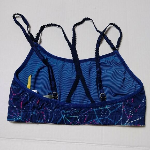 Lolë Blue Patterned Strappy Racerback Sportsbra - Picture 3 of 4